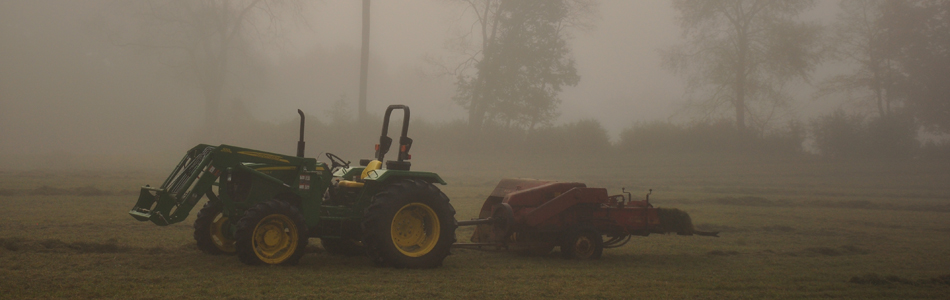 Sweetland Farm - Tractor in Fog